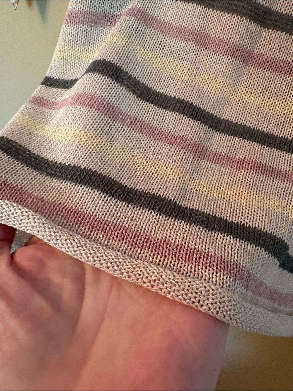 NWT Mystree Striped Lightweight Knit Tank Top Beige Pastel Size L - Picture 6 of 10